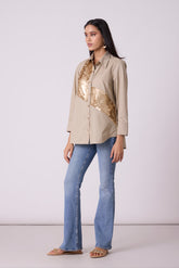 Levi Sequins Shirt - Beige